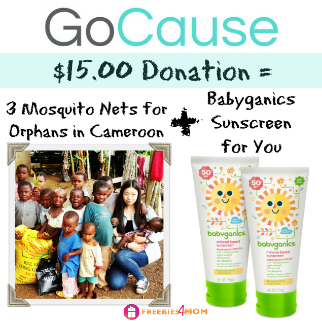 Donate $15, Get Babyganics Sunscreen 2-pack ($22.98 value)