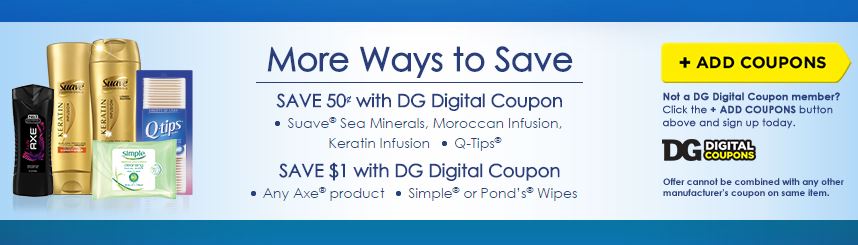 DG Digital Coupons for Suave