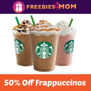 Starbucks 50% Off Frappuccinos May 1-10
