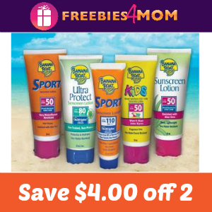 Save $4.00 off 2 Banana Boat Sun Care Products