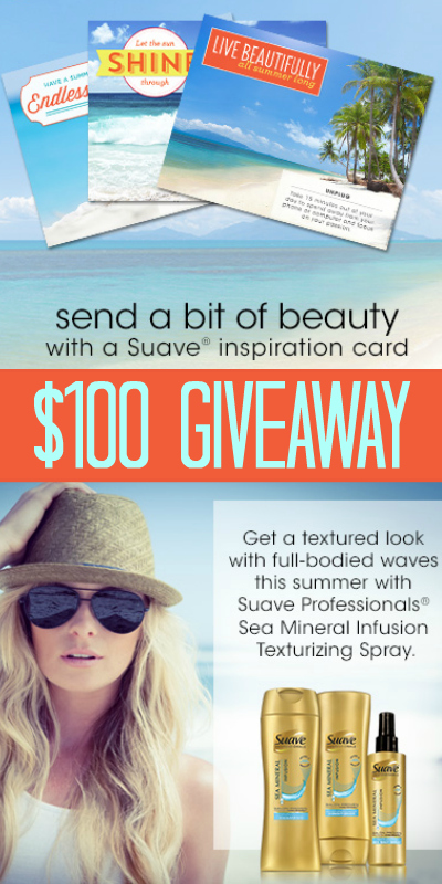 $100 Visa Gift Card Giveaway ~ Suave Professionals® Sea Mineral Infusion