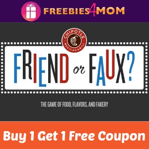 Chipotle Buy 1 Get 1 Free Coupon