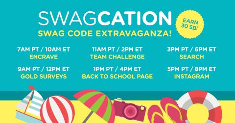 Swagcation Swag Code Extravaganza: Earn up to 30 SB