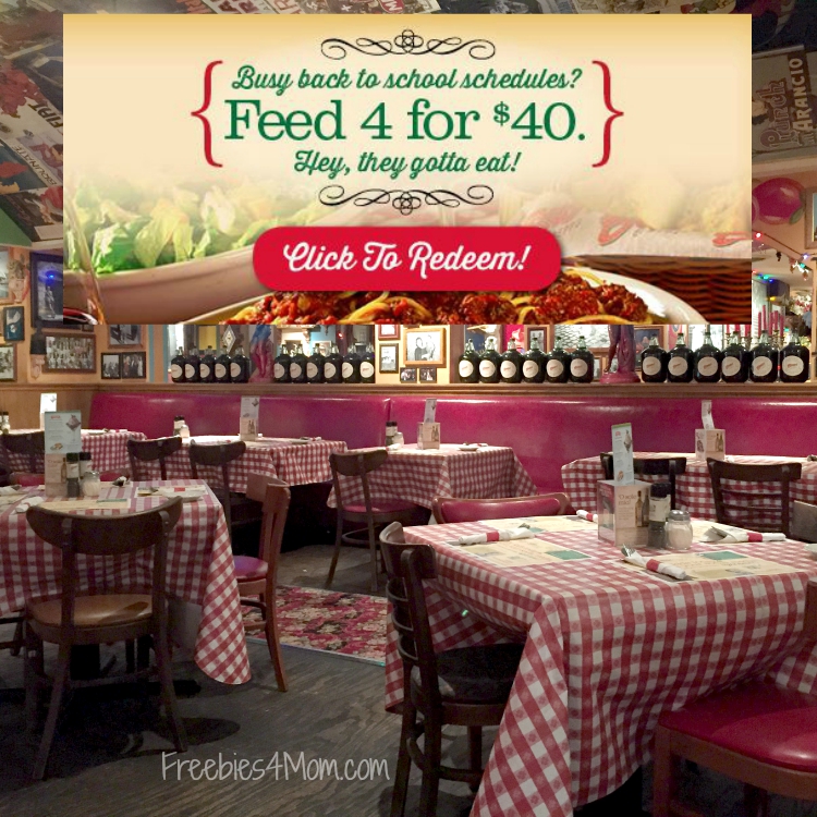 Feed 4 for $40 Buca di Beppo printable coupon