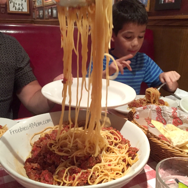 Spaghetti with Meat Sauce at Buca di Beppo Restaurant