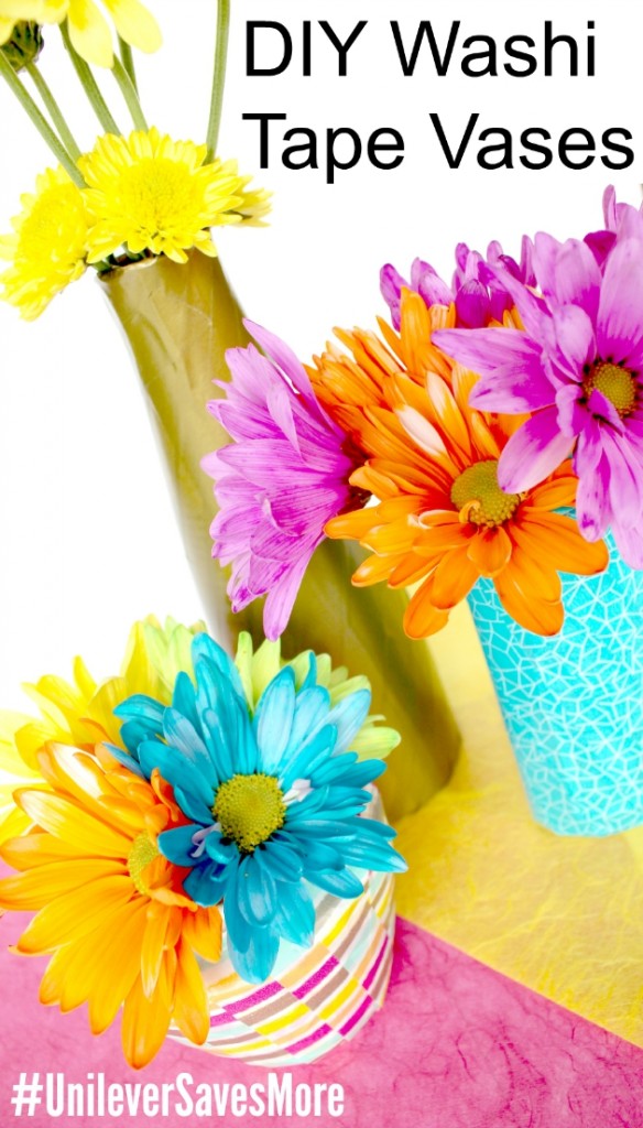 🌼DIY Washi Tape Vases by Upcycling Freebies 4 Mom