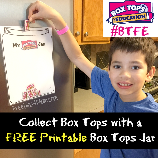 Collect Box Tops for Education with a free printable Box Tops collection jar
