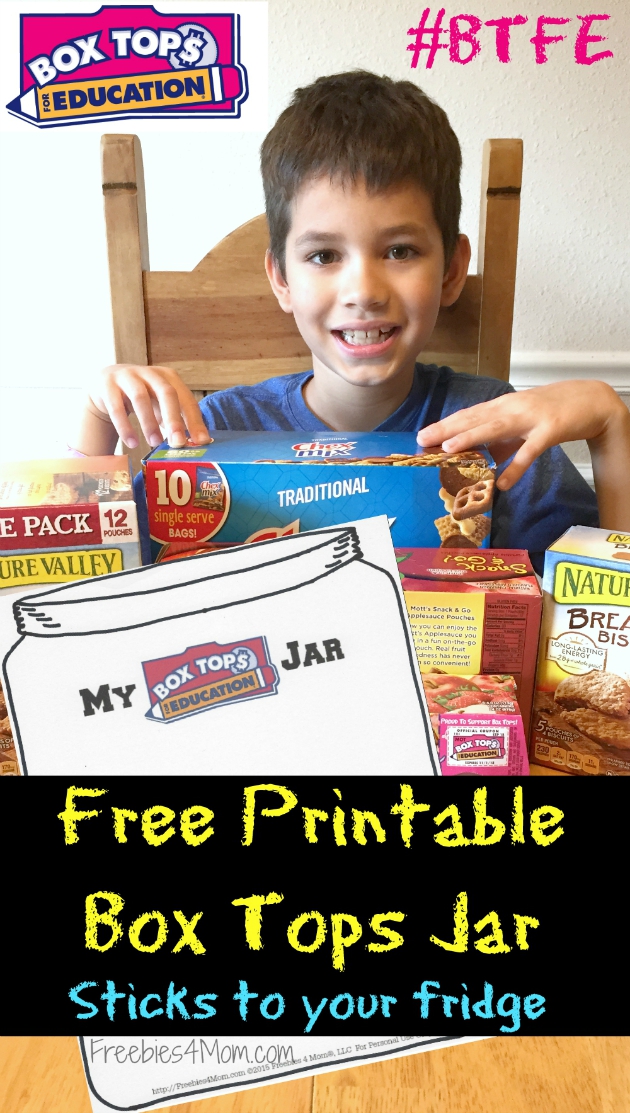 Free Printable Box Tops Collection Jar for your fridge