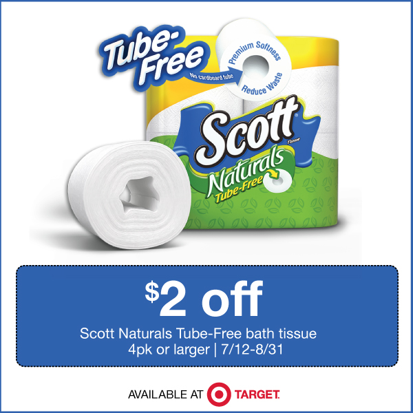 Save $2.00 on Scott Naturals Tube-Free bath tissue