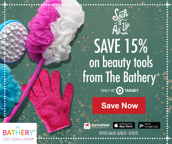 Save 15% off The Bathery beauty tools at Target with Cartwheel