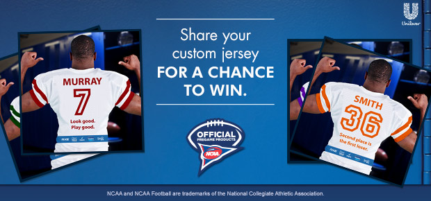 Share your custom jersey for a chance to win a $100 College Football Store gift card