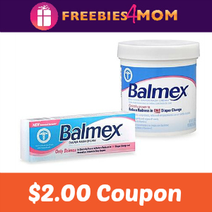 Coupon: $2.00 off Balmex Diaper Rash Cream