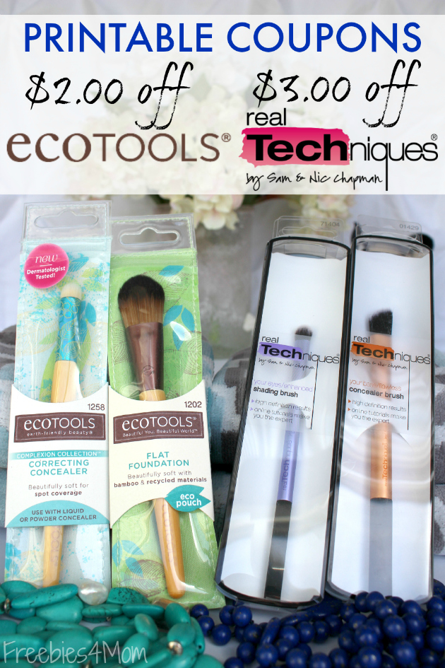 Printable Beauty Coupons for $2.00 off EcoTools and $3.00 off Real Techniques