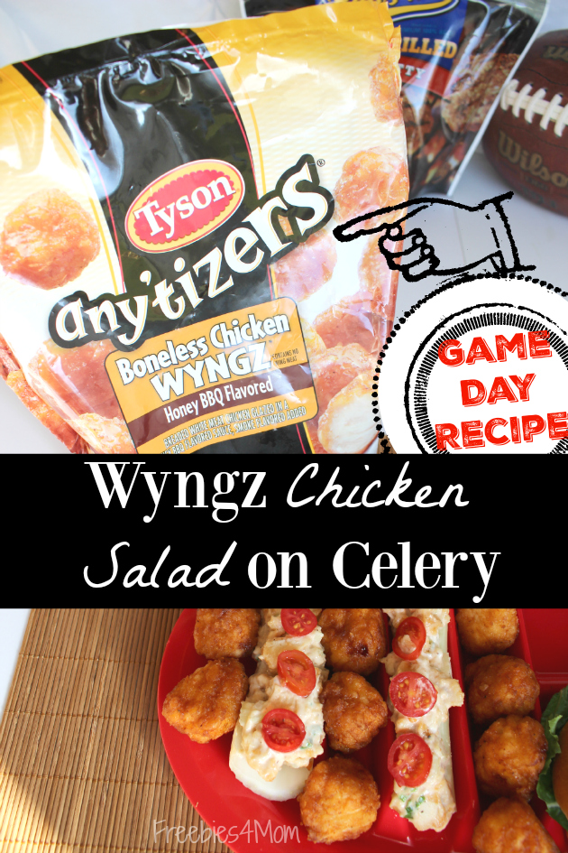 Got Tyson Any'tizers? Make my Wyngz Chicken Salad on Celery Game Day Appetizer - it's easy!