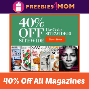 40% Off Site Wide at Discount Mags