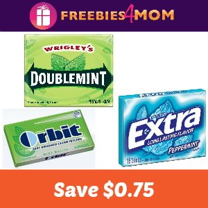 Coupon: $0.75 off Extra, Orbit or Doublemint Gum