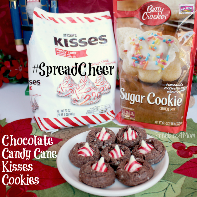 Chocolate Candy Cane Kisses Cookies ~ #SpreadCheer with Betty Crocker™ and Hershey’s®