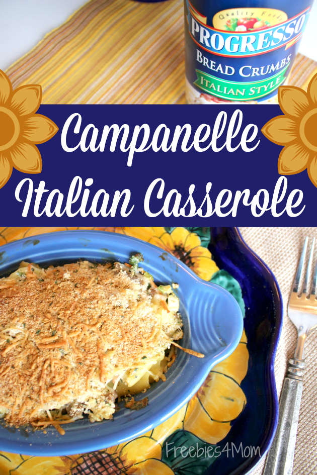 Campanelle Italian Casserole Recipe ~ comfort food with Progresso™ Bread Crumbs