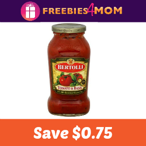 Coupon: $0.75 off one jar Bertolli Pasta Sauce