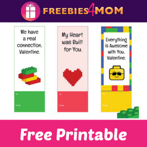 Free Printable LEGO Valentine Bookmarks