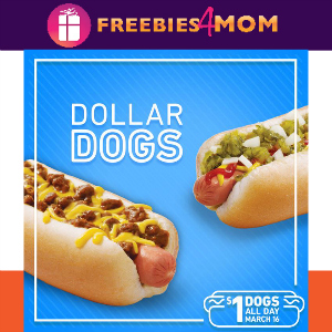 $1 Hot Dogs at Sonic March 16