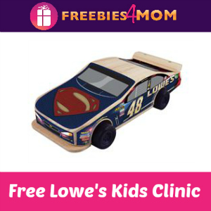 Free Pullback Car Kids Clinic at Lowe's March 24