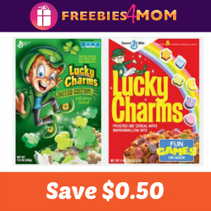 Coupon: Save $0.50 on one Lucky Charms