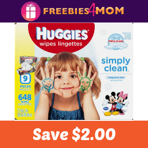 Coupon: $2.00 off any Huggies Wipes (552 ct+)