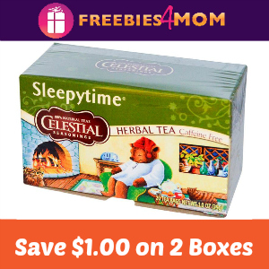 Coupon Save $1 on 2 Boxes of Celestial Tea