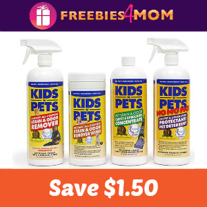 Coupon: $1.50 off Kids 'N Pets Cleaning Products