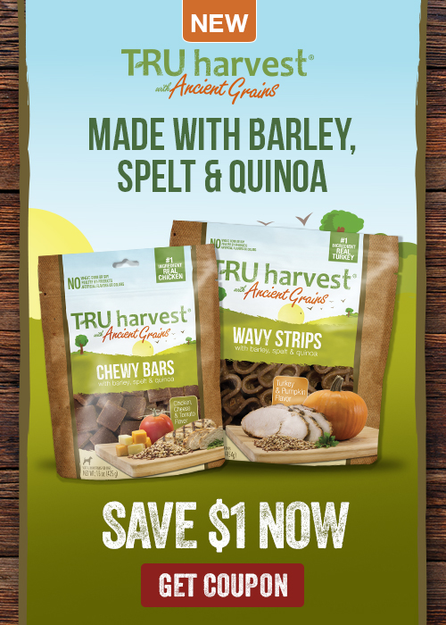 TRU harvest with Ancient Grains Dog Treat Coupon