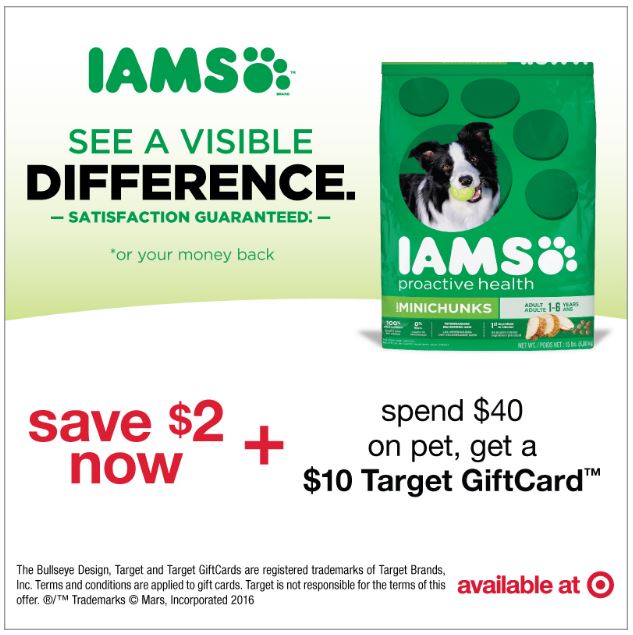 IAMS Dog Food Coupon & Gift Card Offer at Target