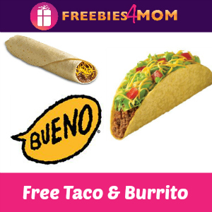 Free Crispy Taco & Bean Burrito at Taco Bueno