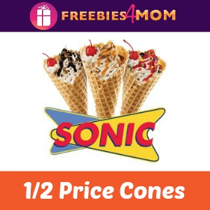 1/2 Price Cones at Sonic July 7