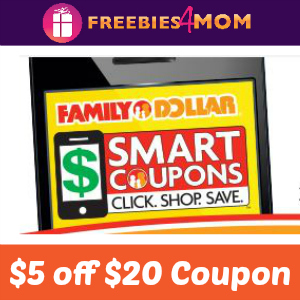 $5 off $20 Family Dollar Coupon