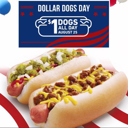 $1 Hot Dogs at Sonic August 25