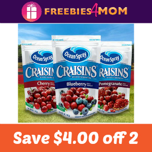 Coupon: $4.00 off 2 Craisins Dried Cranberries