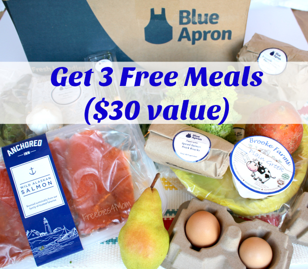 3 Free Meals from Blue Apron Meal Delivery