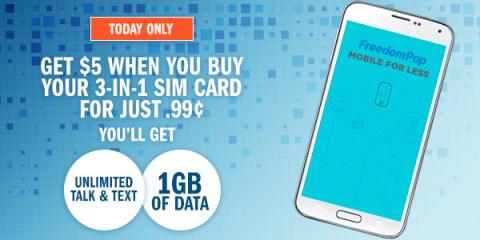 Get 500 SB when you buy a $0.99 SIM card from FreedomPop