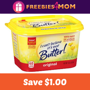 Coupon: $1.00 off I Cant Believe Its Not Butter 