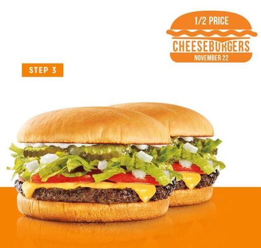 1/2 Price Cheeseburgers at Sonic Today