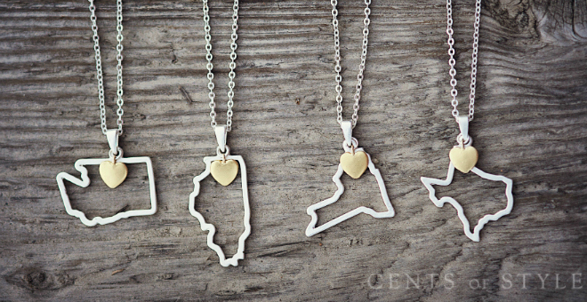 State Necklaces 2 for $20 ($49.90 Value)