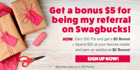 Get $5 when you signup for Swagbucks