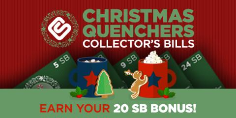 Swagbucks Christmas Quenchers Collector's Bills
