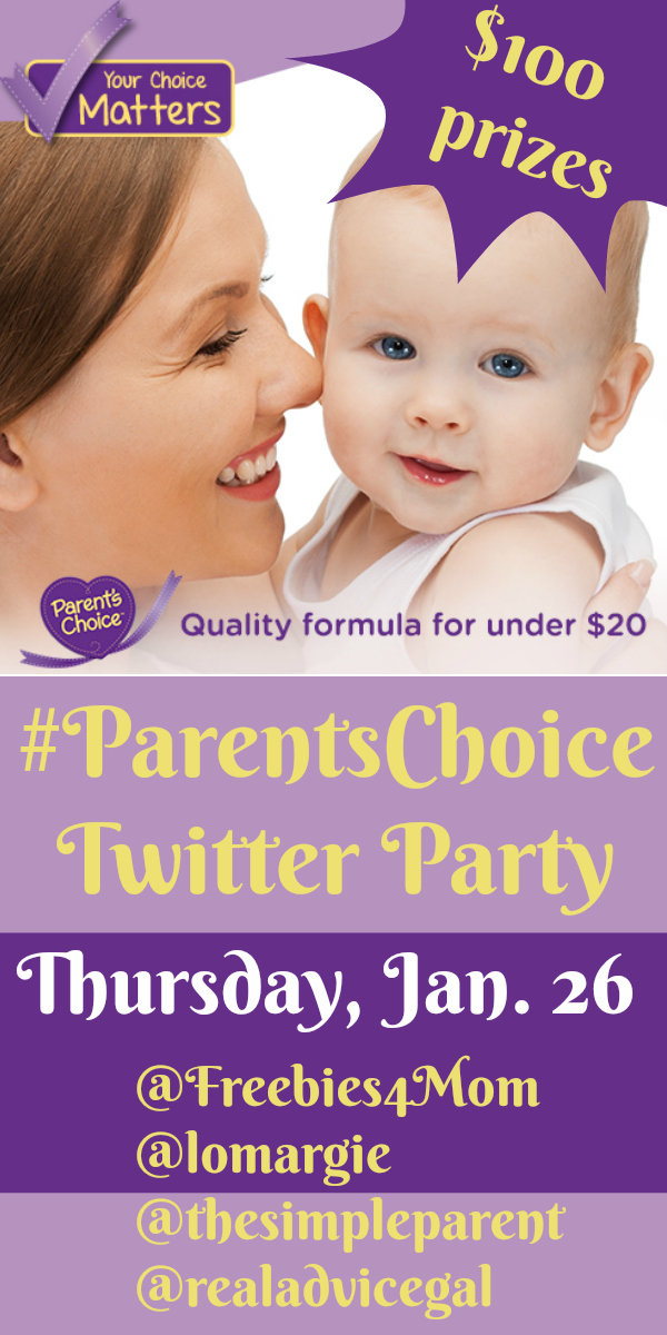 $500 in Prizes at #ParentsChoice Twitter Party Thursday, Jan. 26 at Noon CT