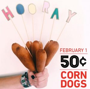 $0.50 Corn Dogs at Sonic Feb. 1