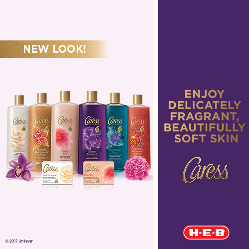 Save on new Caress® Body Wash at H-E-B