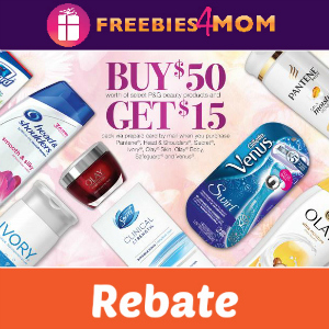 Rebate: $15 Back on $50 P&G Beauty Products