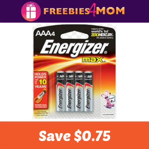 Coupon: $0.75 off one pack of Energizer batteries