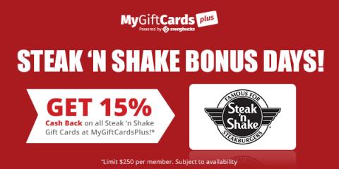 Swagbucks Steak 'n Shake Bonus Days